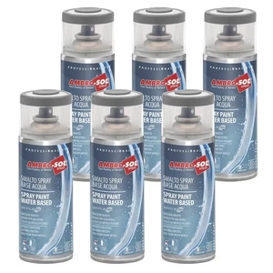 6x Spraydose Autolack auf Wasserbasis Grau Alu Emaille Metall Holz Kunststoff_ - Picture 1 of 6