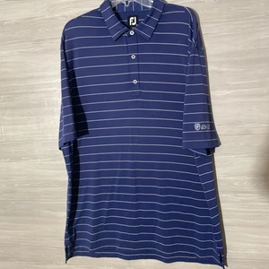 Footjoy Polo Uomo Golf Blu Navy Righe Performance Elasticizzata Taglia 2XL - Foto 1 di 10