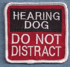 HEARING DOG DO NOT DISTRACT - 2.5" X 2.5" - service dog vest patch - Picture 1 of 1