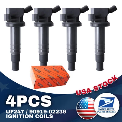 Black Reliable 4pcs Ignition Coilor For Chevrolet Prizm 1.8L L4 2000-2002 UF247 - Image 1 of 4