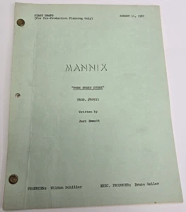 MANNIX / Jeri Emmett 1967 TV Series Script, Mike Connors "Turn Every Stone" - Picture 1 of 13