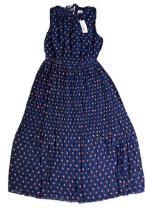 New With Tags Maison Jules Navy w/ Hearts Maxi Dress Tie Back Sz M Macys $79 - Picture 1 of 6