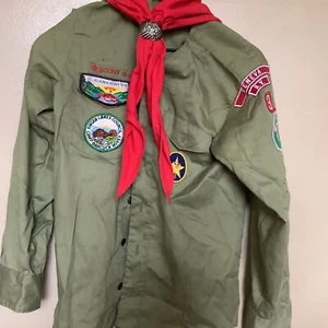 RARE Vintage BSA 1950’s(?) “SCOUT BSA” Dark Green Men’s 14 Scout Shirt - READ - Picture 1 of 14