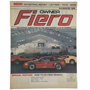 Fiero Owner Magazine Fiero Owner's Club of America Boletín 3er Trimestre 1989 - Imagen 1 de 8