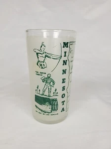 Vintage Hazel Atlas Minnesota Frosted Souvenir Glass - Picture 1 of 5