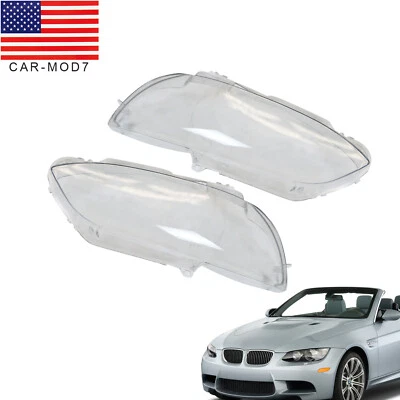 2Pc Auto Headlight Lens Cover Fit For BMW E92/E93 2 Door 2006-2009 M3 2008-2012 Foto 1 de 4