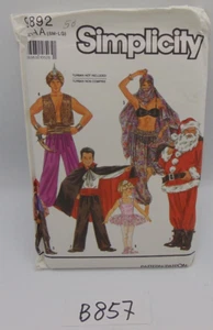 Simplicity Pattern 9892 Genie Santa Ballerina Pirate Costume Uncut Sm Md Lg - Picture 1 of 7