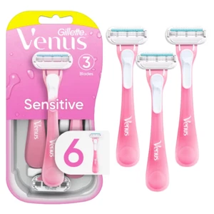 (2 pack) Venus Sensitive Women's 3 Blade Disposable Razor, 6 count - Picture 1 of 1