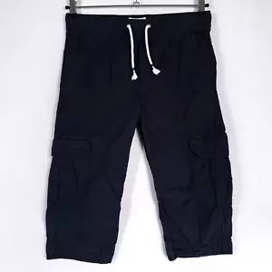 H&M Pantaloncini Ragazzo 14Y+ Blu Navy Cotone Tasche Cargo Lunghe Casual Cordino - Foto 1 di 9