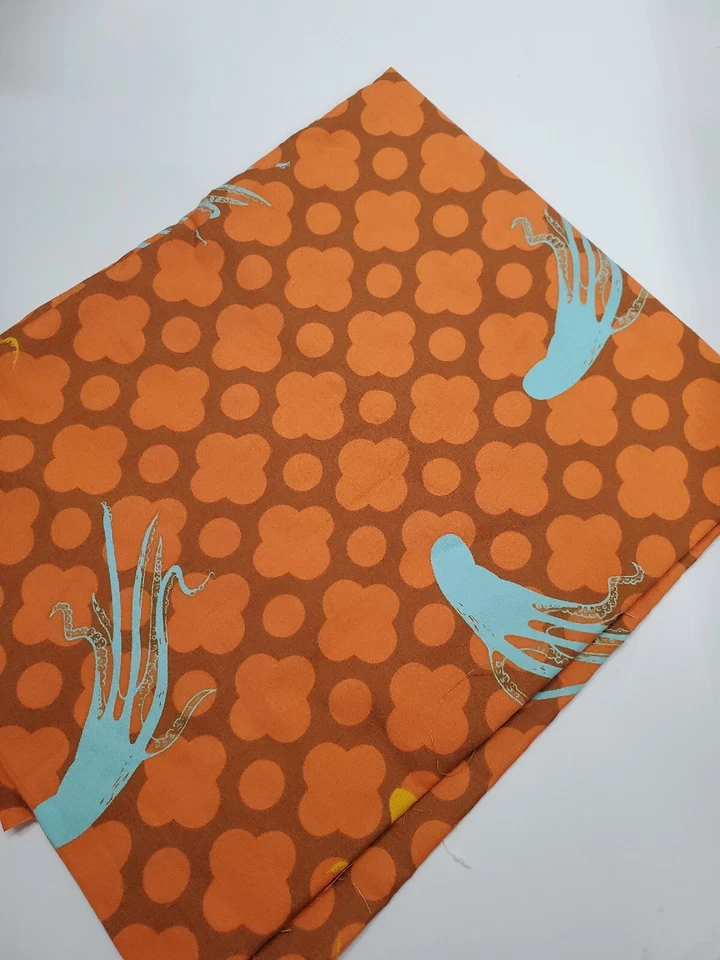 Ткань Heather Ross Mendocino 1-й Принт Осьминог Морская Жизнь ТОЛСТАЯ ЧЕТВЕРТЬ - Изображение 1 из 1