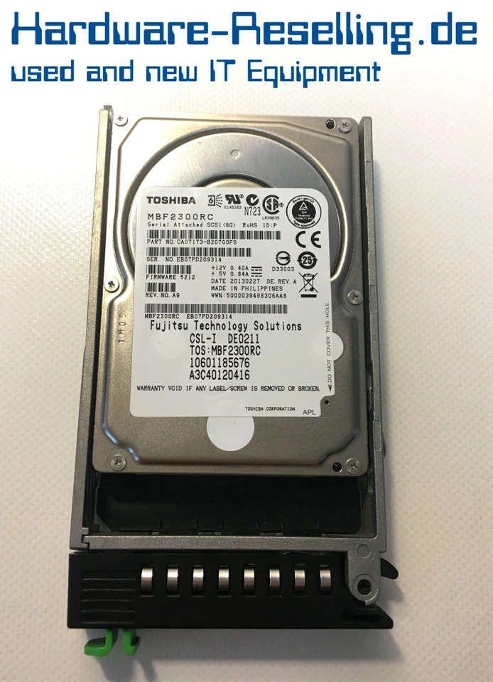 FSC Fujitsu Primergy 300GB SAS 10k HDD CA07173-B20700FS A3C40120416 10601185676 - Bild 1 von 1