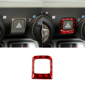 Red Carbon Fiber Warning Light Switch Button Trim For Chevrolet Camaro 2010-2015 - Picture 1 of 13
