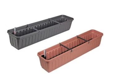 HSK XXL Balkonkasten Blumenkasten mit Wasserspeicher 100cm terrakotta und anthrazit