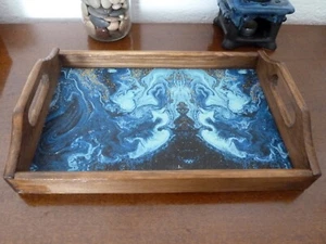 Tee Serviertablett aus Holz. Haus, Landhaus, Landhaus rustikale Küche Dekoration - Bild 1 von 19