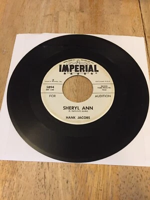 HANK JACOBS Sheryl Ann/Sting Ray 45 Single Promo Imperial VG - Image 1 of 2
