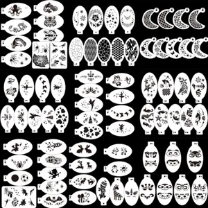 9 Pcs Face Paint Stencils Reusable Body Paint Stencils for Kids Face Painting - Picture 1 of 31
