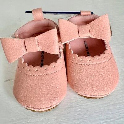 Zapatos de cuna para recién nacidos Lucky Brand MaryJane rubor imitación cuero arco bebé talla: 1 0-3MTHS Foto 1 de 4
