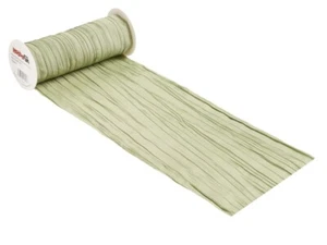 Tischläufer Fripe Stoff in lindgrün grün 20cm x 10m Tisch-Deko - Bild 1 von 1