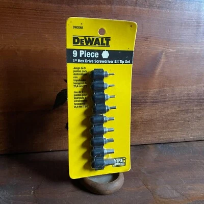DeWalt 9-Piece 1'' Hex Drive Screwdriver Bit Tip Set NEW - Image 1 of 4
