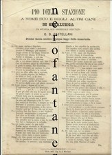 RARISSIMO SIENA CANI-Al deputato Castellani perchè abolisca la museruola- 1867