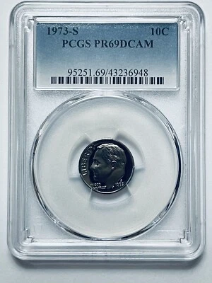 1973-S Roosevelt Dime PCGS PR69DCAM - Image 1 of 4