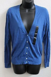 Banana Republic • Women's Long Sleeve Button-Up V-Neck Knit Top Shirt • Blue • M - Picture 1 of 2