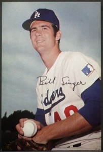 1971 Ticketron Bill Singer - Los Angeles Dodgers Player of the Week - VG-EX