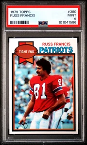 1979 Topps Football #380 Russ Francis New England Patriots PSA 9 MINT POP 41 - Picture 1 of 2