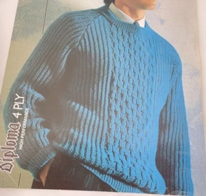 Knitting Pattern Patons 8437 Sweater Jumper 4 ply Size 34" - 46" inch chest - Picture 1 of 2