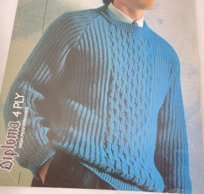 Knitting Pattern Patons 8437 Sweater Jumper 4 ply Size 34" - 46" inch chest - Image 1 of 2