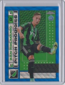 2022 Topps Chrome MLS Blue Wave Refractor #86 Zan Kolmanic PP RC 039/199 Flat SH