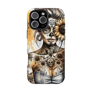 Artistic Phone Cases, Floral Skull Design, Unique Accessory, Gift for Her, [...] - Picture 1 of 49