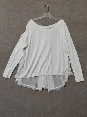 Blusa suéter Victoria's Secret para mujer XL blanca espalda transparente manga larga Foto 1 de 4