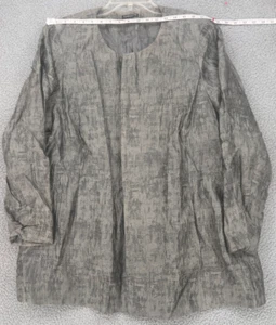 Eileen Fisher Woman Blazer Jacket Silver Metal Size 3X - Picture 1 of 13