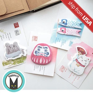 Lot 4 Kawaii Cute Japanese Lucky Cat Memo Pad Stationery Sticky Notes Sticker US - Picture 1 of 8