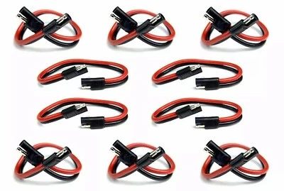10 Pieces 8 Gauge 12" Quick Disconnect Polarized Inline Power Cable Wire Harness - Image 1 of 4