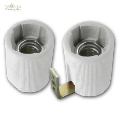 WORLD-TRADING-NET Portalampada E14 in ceramica, attacco a vite E-14, attacco in ceramica 230V