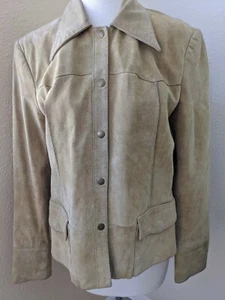 Winter Jacket Anonymous John Carlisle Women's Tan Leather Jacket Large - Picture 1 of 11