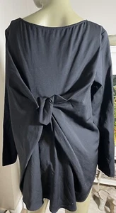 COS Damen schwarz Tunika Top Größe 10 mit Knoten hinten 100 % Wolle Smart Freizeit Büro - Bild 1 von 10