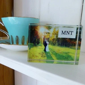 Custom Crystal Glass Block Photo to Painting Wedding Group Gift FREE Post No1 - Afbeelding 1 van 13