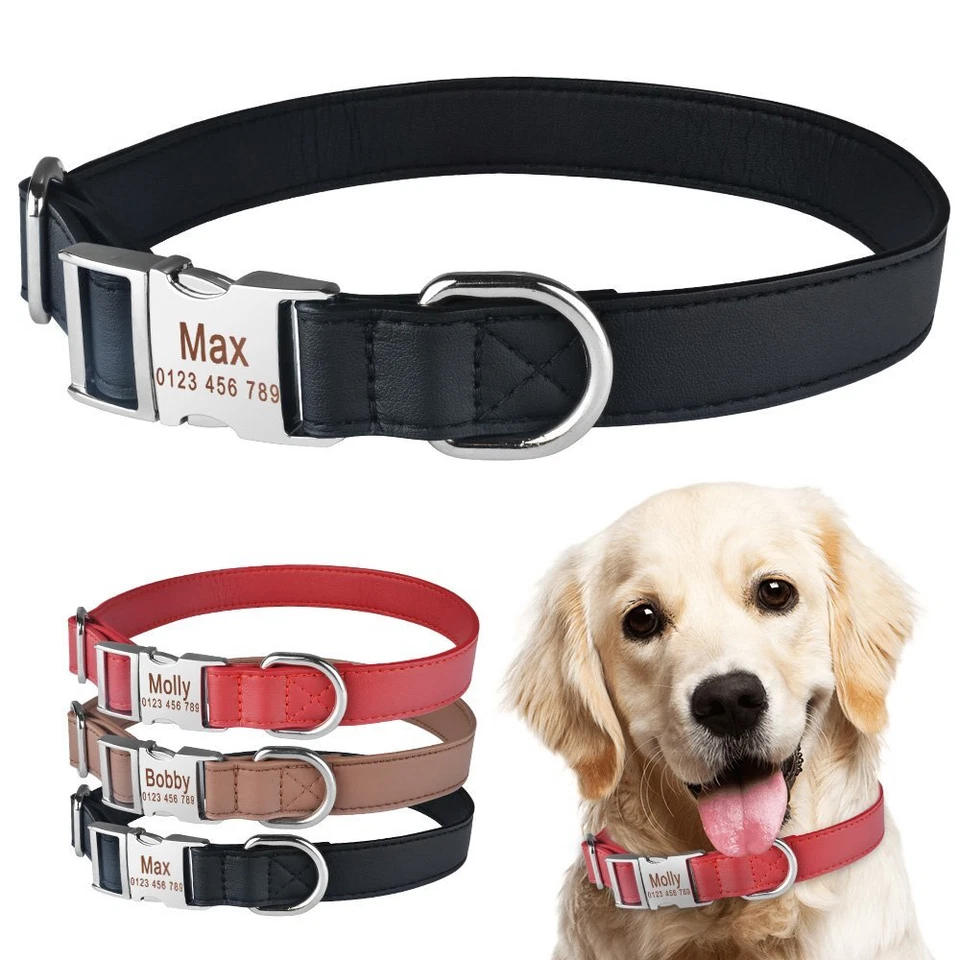 Custom Dog Collar Heavy Duty Buckle Personalised ID Name Tag Nameplate Engraved - Image 1 of 1