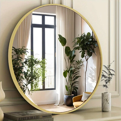 Round Bathroom/Entryway/Bedroom Wall Mirror - Circular Design - Image 1 of 4