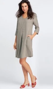 Flax 100% Linen Woodstock Dress With Pockets Size P (4-6) Women’s - Picture 1 of 6
