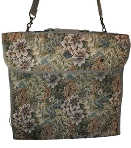VTG 1988 FLORAL TAPESTRY GARMENT LUGGAGE BAG BY COMMUTER STATION THAILAND MADE - Picture 1 of 12