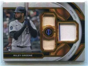 2023 Topps Tribute Relics Gold TRRG Riley Greene Rookie Triple Bat Jersey 75/75 - Picture 1 of 1