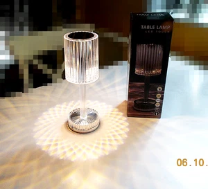 LED Kristall Lampe - Tischlampe - Touch - 3 Lichtfarben - Stimmungslicht - NEU ! - Bild 1 von 13