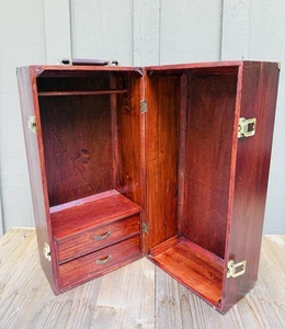 Vtg AMERICAN GIRL Wardrobe Travel Wooden Trunk Carry Case Chest Fits 18” Dolls - Picture 1 of 11