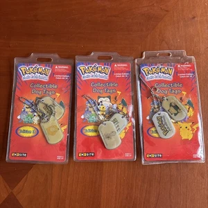 3 Pokémon Vintage Limited Edition Collectible Dog Tags - Edition 3 -  New - Picture 1 of 5