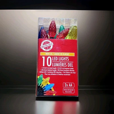 Christmas House LED Multi-Color  10-ct String Lights 3Ft Long Indoor Battery New - Image 1 of 2