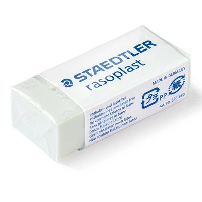 STAEDTLER® rasoplast Radierer Radiergummi weiß 526 B40 f Bleistifte 16x13x63mm